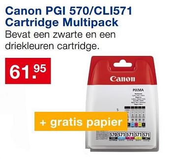 Aanbiedingen Canon pgi 570-cli571 cartridge multipack - Canon - Geldig van 20/08/2017 tot 10/09/2017 bij Handyman