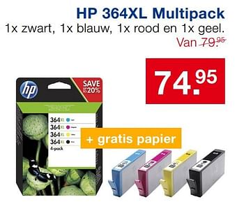 Aanbiedingen Hp 364xl multipack - HP - Geldig van 20/08/2017 tot 10/09/2017 bij Handyman