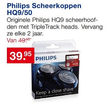 Aanbiedingen Philips scheerkoppen hq9-50 - Philips - Geldig van 20/08/2017 tot 10/09/2017 bij Handyman