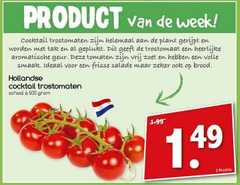 Aanbiedingen Hollandse cocktail trostomaten - Huismerk - Agrimarkt - Geldig van 07/08/2017 tot 12/08/2017 bij Agrimarkt