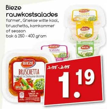Aanbiedingen Bieze rauwkostsalades - Bieze - Geldig van 07/08/2017 tot 12/08/2017 bij Agrimarkt
