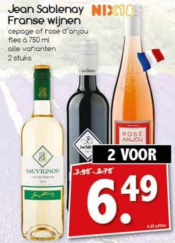 Aanbiedingen Jean sablenay franse wijnen - Rode wijnen - Geldig van 07/08/2017 tot 12/08/2017 bij Agrimarkt