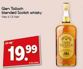 Aanbiedingen Glen talloch blended scotch whisky - Glen Talloch - Geldig van 07/08/2017 tot 12/08/2017 bij Agrimarkt