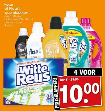 Aanbiedingen Reus of fleuril wasmiddelen - Huismerk - Agrimarkt - Geldig van 07/08/2017 tot 12/08/2017 bij Agrimarkt