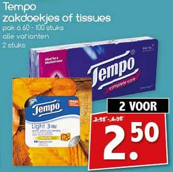 Aanbiedingen Tempo zakdoekjes of tissues - Tempo - Geldig van 07/08/2017 tot 12/08/2017 bij Agrimarkt