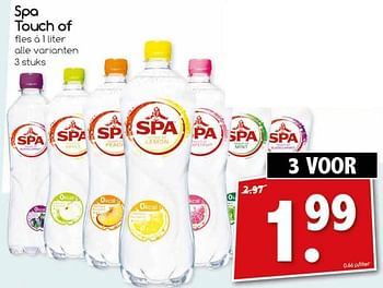 Aanbiedingen Spa touch of fles à alle varianten - Spa - Geldig van 07/08/2017 tot 12/08/2017 bij Agrimarkt