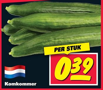 Aanbiedingen Komkommer - Huismerk - Nettorama - Geldig van 07/08/2017 tot 13/08/2017 bij Nettorama
