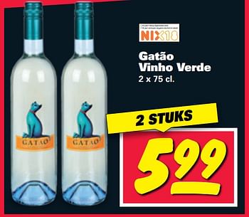 Aanbiedingen Gatão vinho verde - Witte wijnen - Geldig van 07/08/2017 tot 13/08/2017 bij Nettorama