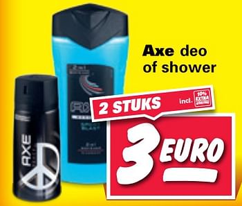 Aanbiedingen Axe deo of shower - Axe - Geldig van 07/08/2017 tot 13/08/2017 bij Nettorama