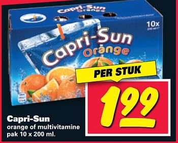 Aanbiedingen Capri-sun orange of multivitamine - Capri-Sun - Geldig van 07/08/2017 tot 13/08/2017 bij Nettorama