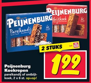 Aanbiedingen Peijnenburg koekrepen parelkandij of ontbijtkoek - Peijnenburg - Geldig van 07/08/2017 tot 13/08/2017 bij Nettorama