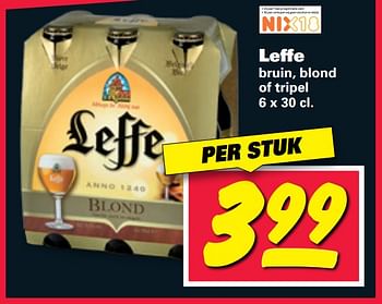 Aanbiedingen Leffe bruin, blond of tripel - Leffe - Geldig van 07/08/2017 tot 13/08/2017 bij Nettorama