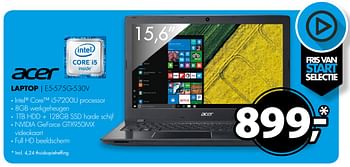 Aanbiedingen Acer laptop e5-575g-530v - Acer - Geldig van 12/08/2017 tot 20/08/2017 bij Expert