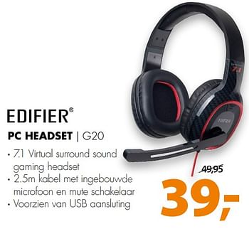 Aanbiedingen Edifier pc headset g20 - Edifier - Geldig van 12/08/2017 tot 20/08/2017 bij Expert