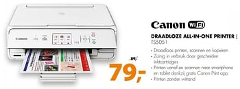 Aanbiedingen Canon draadloze all-in-one printer ts5051 - Canon - Geldig van 12/08/2017 tot 20/08/2017 bij Expert