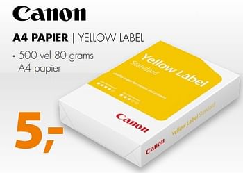 Aanbiedingen Canon a4 papier yellow label - Canon - Geldig van 12/08/2017 tot 20/08/2017 bij Expert