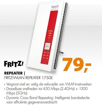 Aanbiedingen Fritz repeater fritz!wlan repeater 1750e - Fritz - Geldig van 12/08/2017 tot 20/08/2017 bij Expert