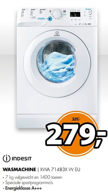 Aanbiedingen Indesit wasmachine xwa 71483x w eu - Indesit - Geldig van 12/08/2017 tot 20/08/2017 bij Expert