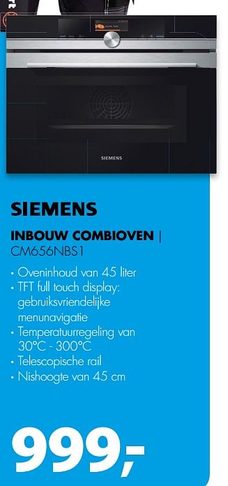 Aanbiedingen Siemens inbouw combioven cm656nbs1 - Siemens - Geldig van 12/08/2017 tot 20/08/2017 bij Expert