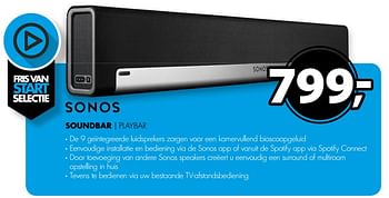 Aanbiedingen Sonos soundbar playbar - Sonos - Geldig van 12/08/2017 tot 20/08/2017 bij Expert