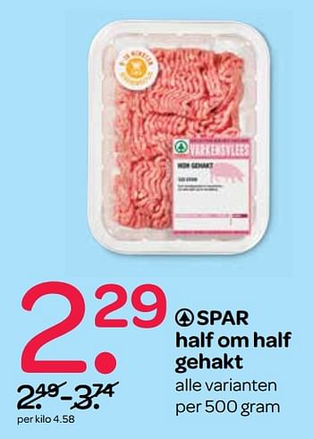 Aanbiedingen Spar half om half gehakt - Spar - Geldig van 10/08/2017 tot 23/08/2017 bij Spar