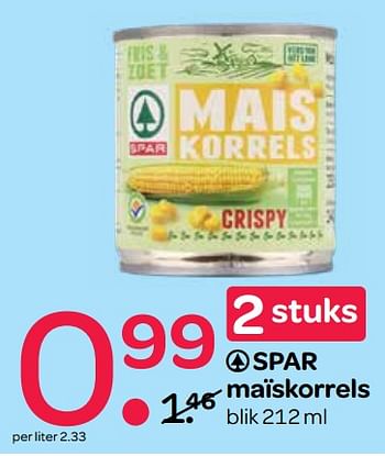 Aanbiedingen Spar maïskorrels - Spar - Geldig van 10/08/2017 tot 23/08/2017 bij Spar