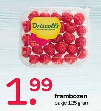 Aanbiedingen Frambozen - Driscolls - Geldig van 10/08/2017 tot 23/08/2017 bij Spar