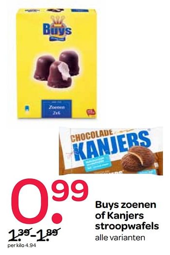 Aanbiedingen Buys zoenen of kanjers stroopwafels - Buys - Geldig van 10/08/2017 tot 23/08/2017 bij Spar