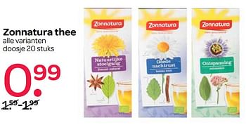 Aanbiedingen Zonnatura thee - Zonnatura - Geldig van 10/08/2017 tot 23/08/2017 bij Spar