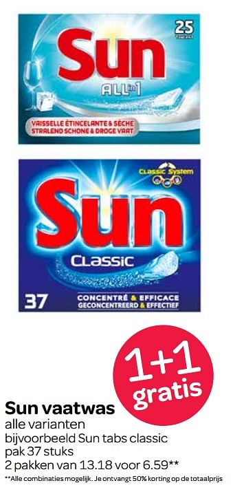 Aanbiedingen Sun tabs classic - Sun - Geldig van 10/08/2017 tot 23/08/2017 bij Spar
