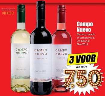 Aanbiedingen Campo nuevo blanco, rosado of tempranillo - Rode wijnen - Geldig van 13/08/2017 tot 19/08/2017 bij Lekker Doen