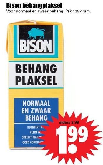 Aanbiedingen Bison behangplaksel - Bison - Geldig van 13/08/2017 tot 19/08/2017 bij Lekker Doen