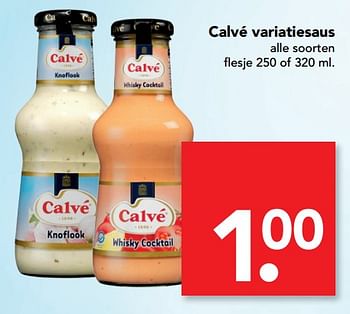 Aanbiedingen Calvé variatiesaus - Calve - Geldig van 13/08/2017 tot 19/08/2017 bij Deen Supermarkten