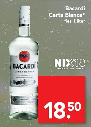 Aanbiedingen Bacardi carta blanca - Bacardi - Geldig van 13/08/2017 tot 19/08/2017 bij Deen Supermarkten