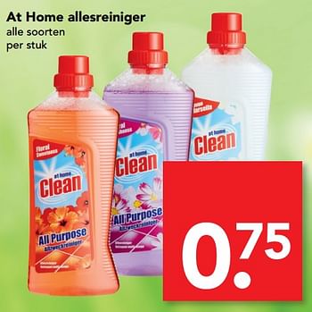 Aanbiedingen At home allesreiniger - At Home - Geldig van 13/08/2017 tot 19/08/2017 bij Deen Supermarkten