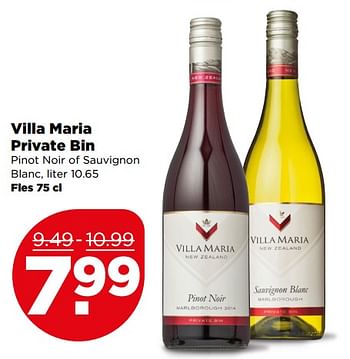 Aanbiedingen Villa maria private bin - Rode wijnen - Geldig van 13/08/2017 tot 19/08/2017 bij Plus