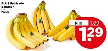 Aanbiedingen Plus fairtrade bananen - Huismerk - Plus - Geldig van 13/08/2017 tot 19/08/2017 bij Plus