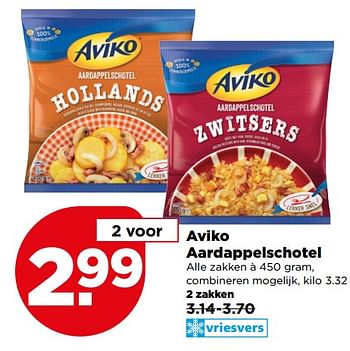 Aanbiedingen Aviko aardappelschotel - Aviko - Geldig van 13/08/2017 tot 19/08/2017 bij Plus