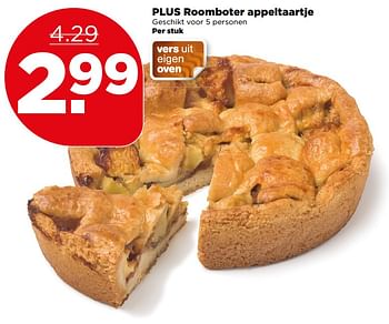 Aanbiedingen Plus roomboter appeltaartje - Huismerk - Plus - Geldig van 13/08/2017 tot 19/08/2017 bij Plus