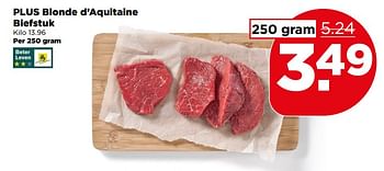 Aanbiedingen Plus blonde d`aquitaine biefstuk - Huismerk - Plus - Geldig van 13/08/2017 tot 19/08/2017 bij Plus