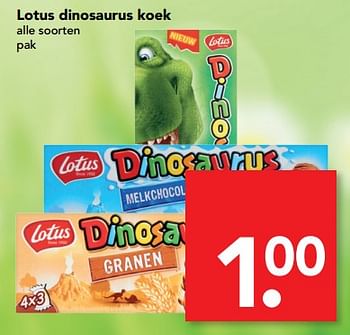 Aanbiedingen Lotus dinosaurus koek - Lotus Nalys - Geldig van 13/08/2017 tot 19/08/2017 bij Deen Supermarkten