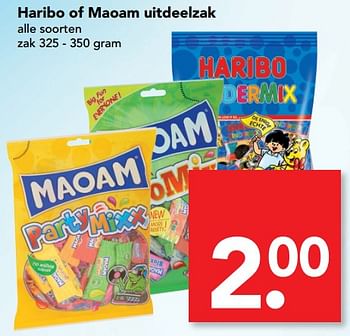 Aanbiedingen Haribo of maoam uitdeelzak - Haribo - Geldig van 13/08/2017 tot 19/08/2017 bij Deen Supermarkten