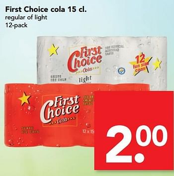 Aanbiedingen First choice cola regular of light - First choice - Geldig van 13/08/2017 tot 19/08/2017 bij Deen Supermarkten