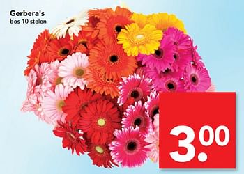 Aanbiedingen Gerbera`s - Huismerk deen supermarkt - Geldig van 13/08/2017 tot 19/08/2017 bij Deen Supermarkten