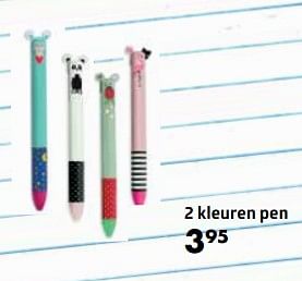 Aanbiedingen 2 kleuren pen - Huismerk-Bruna - Geldig van 10/08/2017 tot 10/09/2017 bij Bruna