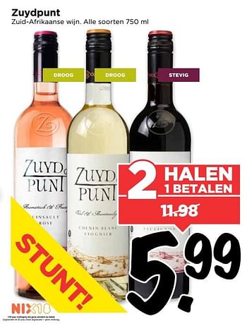 Aanbiedingen Zuydpunt - Rode wijnen - Geldig van 13/08/2017 tot 19/08/2017 bij Vomar