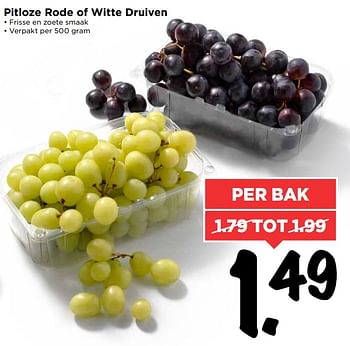 Aanbiedingen Pitloze rode of witte druiven - Huismerk Vomar - Geldig van 13/08/2017 tot 19/08/2017 bij Vomar