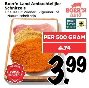 Aanbiedingen Boer`n land ambachtelijke schnitzels - Boer'n Land - Geldig van 13/08/2017 tot 19/08/2017 bij Vomar