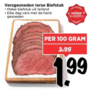 Aanbiedingen Versgesneden ierse biefstuk - Huismerk Vomar - Geldig van 13/08/2017 tot 19/08/2017 bij Vomar