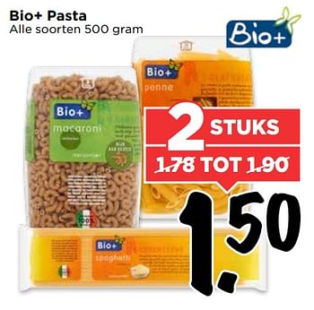 Aanbiedingen Bio+ pasta - Bio+ - Geldig van 13/08/2017 tot 19/08/2017 bij Vomar
